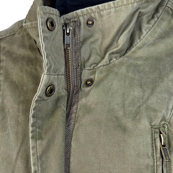 Per Se Army Green Cargo Vest Adjustable Waist Sleeveless Full-Zip Womens Sz Lg - Picture 5 of 10